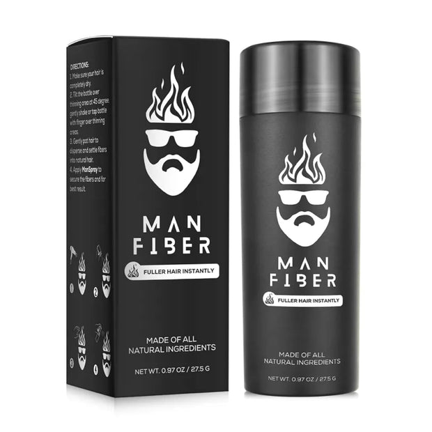 Hair Fibers -27.5g (black) for Instant Thickening and Volumizing of Hair - Reduces appearance of Thinning and Balding - Natural Looking Result | Replenishment Black Hair Fibers for THE MAN KIT