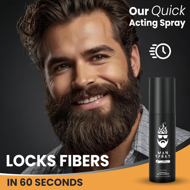 Hair Fiber Locking Spray Infused with Sea Salt & Keratin for a Longer Lasting Hair Fiber Hold | Replenishment Fiber Locking Spray for THE MAN KIT