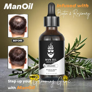 Man Essentials Man Oil - Hair Strengthening Serum Infused with Biotin and Rosemary for Stronger Healthier Hair and Beard Growth