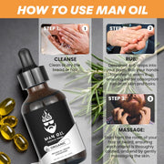 Man Essentials Man Oil - Hair Strengthening Serum Infused with Biotin and Rosemary for Stronger Healthier Hair and Beard Growth