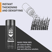 Hair Fibers -27.5g (black) for Instant Thickening and Volumizing of Hair - Reduces appearance of Thinning and Balding - Natural Looking Result | Replenishment Black Hair Fibers for THE MAN KIT